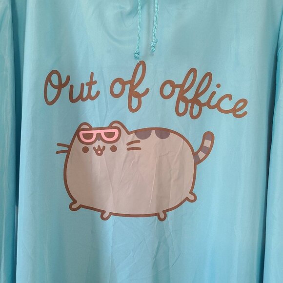 Pusheen Out of Office Pullover Windbreaker Jacket Blue Plus Size 3XL Culture Fly - Picture 3 of 8